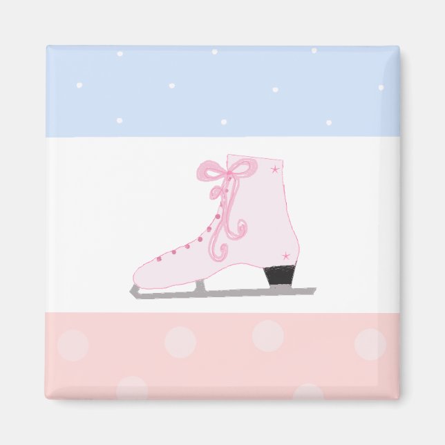 Imã Patins de Gelo Rosa Fofo (Frente)