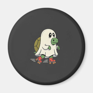 Imã Patins de Rolo Ghost Turtle Design de Halloween_1