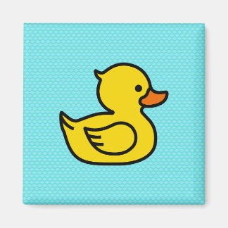 Imã Pato Amarelo com Magneta Azul Quadrada
