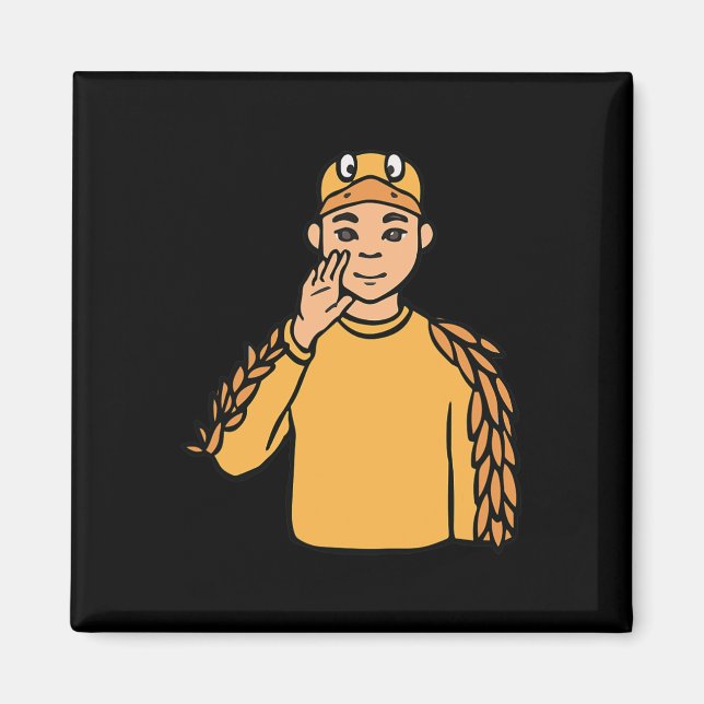 Imã Pato Animal ASL Gesto de Mão Surda Audição Perda d (Frente)