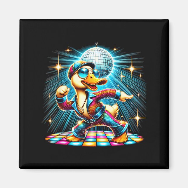 Imã Pato Dançarino de Disco Estético (Frente)