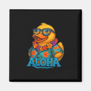 Imã Pato de Borracha Tropical Lei Havaiano Aloha Pato