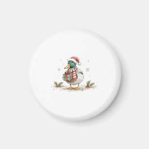 Imã Pato de Natal com Chapéu de Papai Noel para Amante