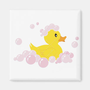 Imã Pato em Bolhas Rosa