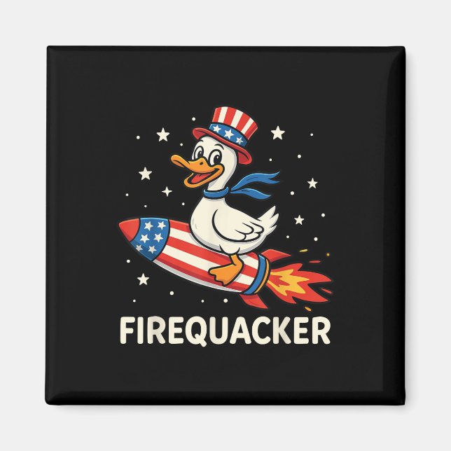 Imã Pato Firequacker Em Fogos de Artifício Engraçado 4 (Frente)