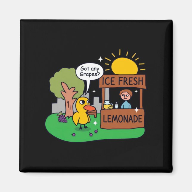 Imã Pato Limonada de Uvas na Banca (Frente)