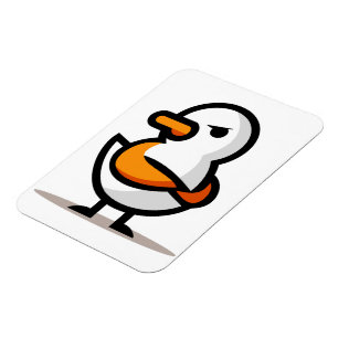 Ímã Pato Mal-Humorado Mascote Cartoon Minimalista