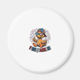 Imã Pato Patriótico Firequacker Design de Camisa Vinta