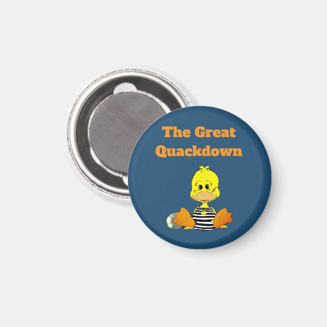 Imã Pato Prisioneiro Engraçado O Grande Quackdown (Front/Back)