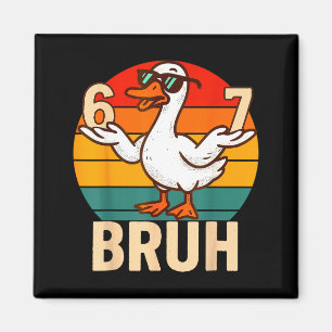 Imã Pato Retro Engraçado Bruh 6 7 Meme Crianças Adoles