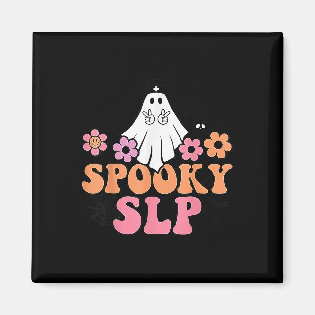 Imã Patologista Cute Ghost da Linguagem de Slp Spooky (Frente)