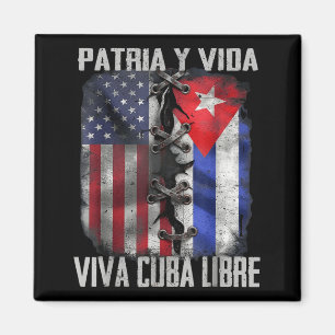 Imã Pátria E Vida Cuba Livre Viva Patriótico Retro EUA