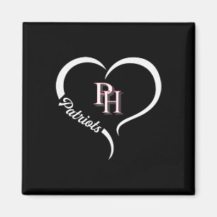 Imã Patrick Henry Patriots Logotipo Half Heart Slogan