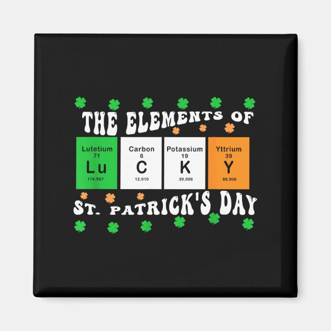 Imã Patricks Day Funny Elements Of Lucky Periodic Tabl (Frente)