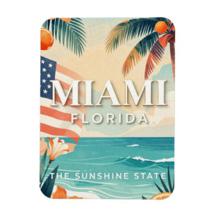 Ímã Patrimônio da Costa Tropical de Miami Flórida