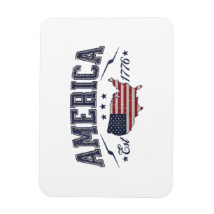 Ímã Patriotic American Flag USA Est 1776 4th de julho