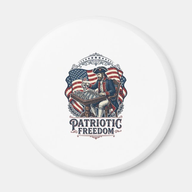 Imã Patriotic Chess Player Vector Graphic Tee (Frente)