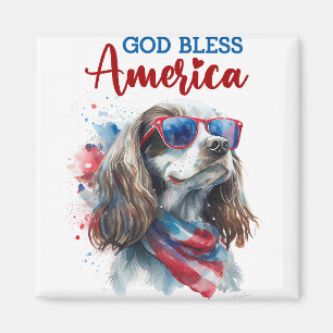 Imã Patriotic Dog-Spaniel