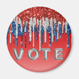 Imã Patriotic Glitter Drip Americana Vote