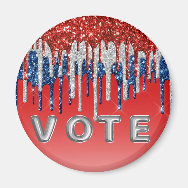 Imã Patriotic Glitter Drip Americana Vote (Frente)
