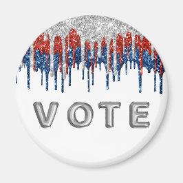 Imã Patriotic Glitter Drip Border Vote