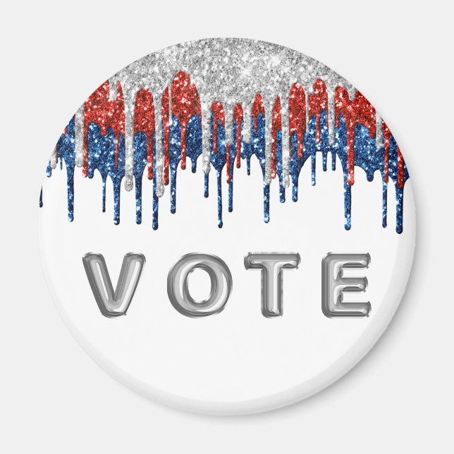 Imã Patriotic Glitter Drip Border Vote (Frente)