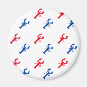 Imã Patriotic Red white and blue lobster pattern