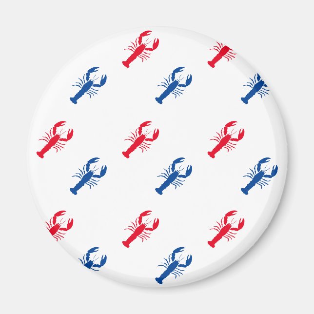 Imã Patriotic Red white and blue lobster pattern (Frente)