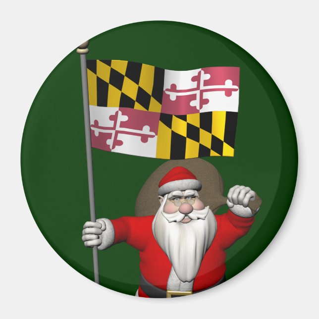 Imã Patriotic Santa Claus Visita Maryland (Frente)