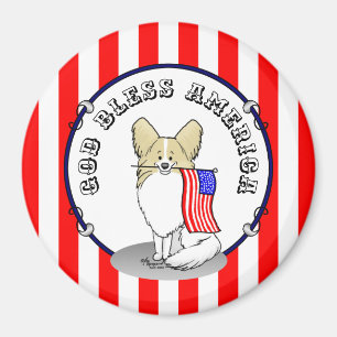 Imã Patriótica American Flag USA Papillon (limão)