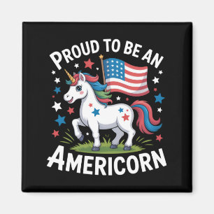 Imã Patriótica Americórnio Unicórnio 4 de julho Patrió