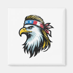 Imã Patriótica Eua Eagle Mullet American Flag - 4º