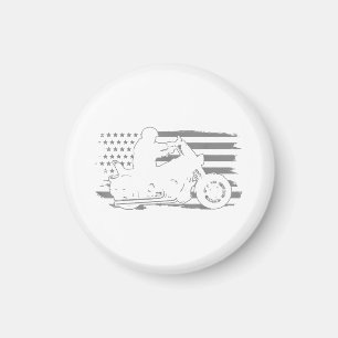 Imã Patriótica Motorcycle Vintage American Flag Biker