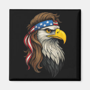 Imã Patriótica White Head Eagle Us Flag Bandana Mullet