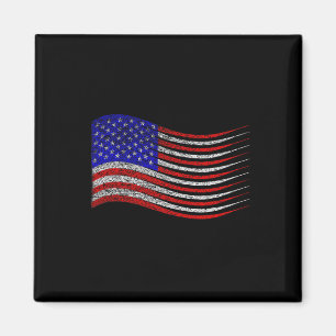 Imã Patriótico 4 de julho Onda de Bandeira Americana