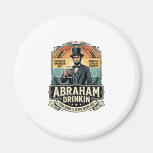 Imã Patriótico Abraham Bebendo Retrô Desgastado