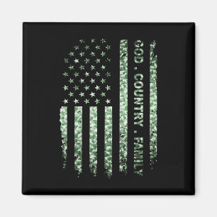 Imã Patriótico Americano Bandeira da Família Deus País