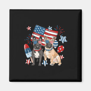 Imã Patriótico Francês Bulldog Francês 4 De Julho Nos