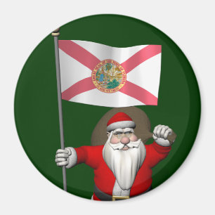 Imã Patriótico Papai Noel Visitando a Flórida