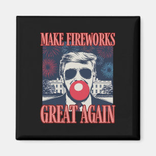 Imã Patriótico Trump Faça Fogos de Artifício Grandes N