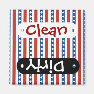 Imã Patriótico Vermelho Branco Azul Estrelas e Libert