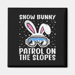 Imã Patrulha Snow Bunny de Esquiadores nas Encostas Se