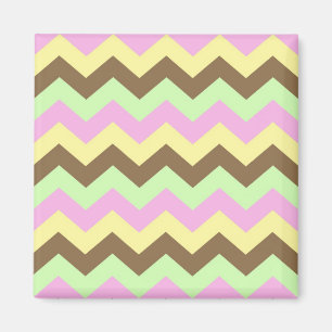 Imã Patrulha Zigzag (roze, groen, geel en bruin)