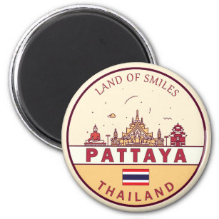 Imã Pattaya Thailand City Skyline Emblem