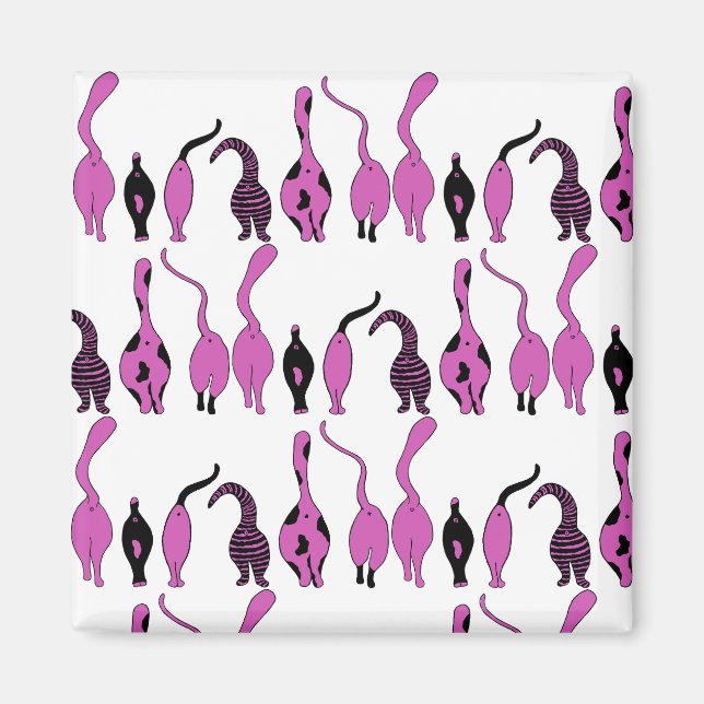 Imã Patttern de Bumbum de Gato Roxo (Frente)