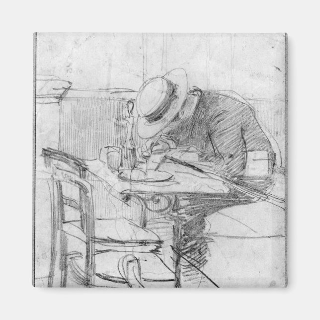 Imã Paul Cesar Helleu em uma mesa em um café (Frente)