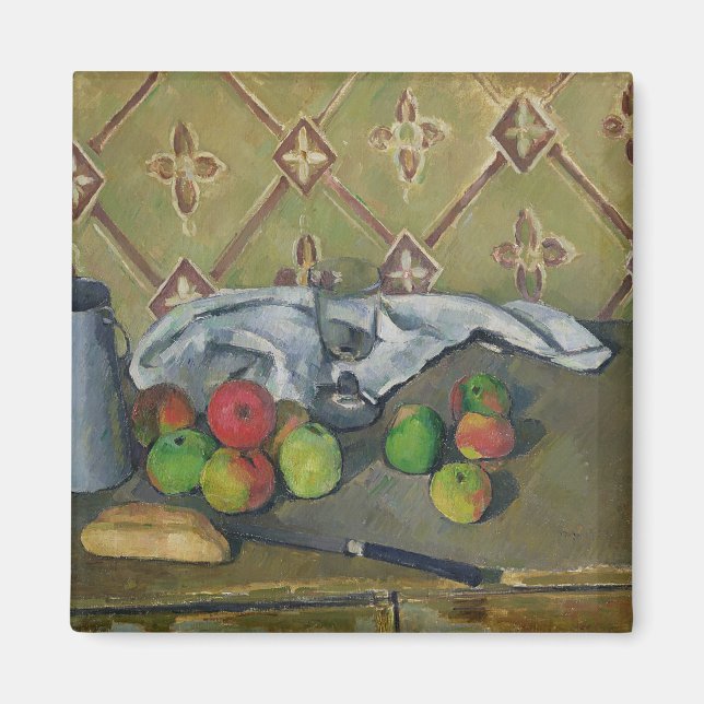 Imã Paul Cezanne | Frutas, Serviette e milk Jug, c.18 (Frente)