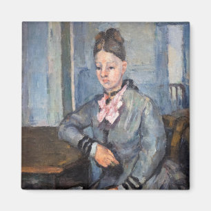 Imã Paul Cezanne - Madame Cezanne Encostada a uma Mesa
