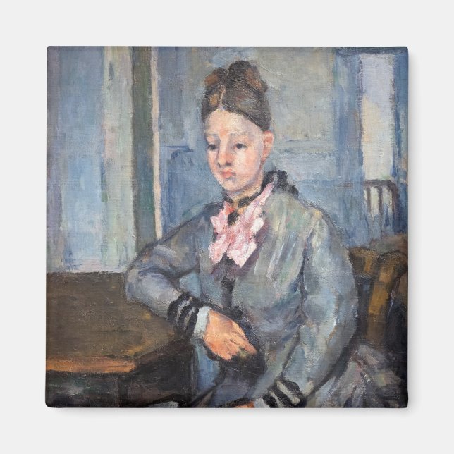 Imã Paul Cezanne - Madame Cezanne Lening em uma Mesa (Frente)