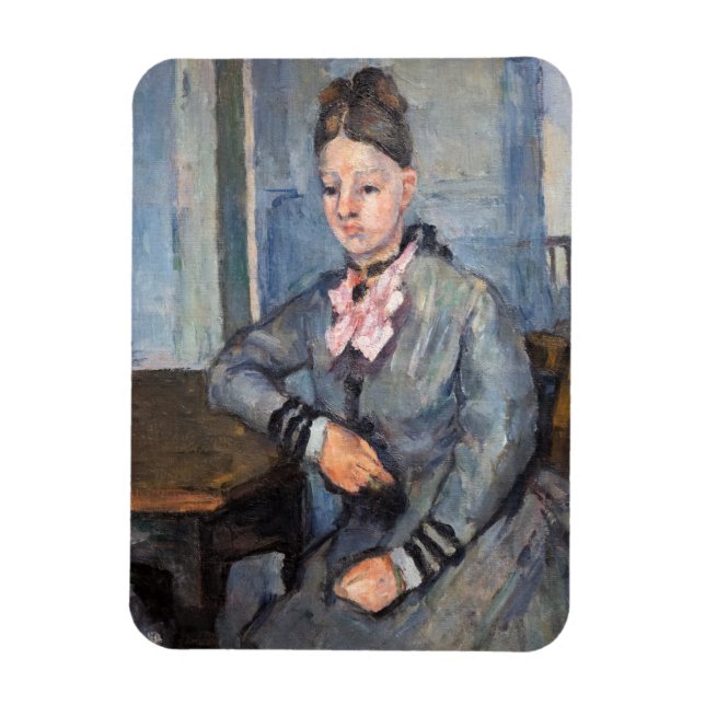 Ímã Paul Cezanne - Madame Cezanne Lening em uma Mesa (Vertical)